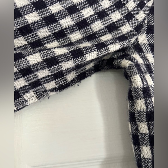 XXS J.Crew Italian Cashmere navy + white check cardigan - Picture 5 of 5